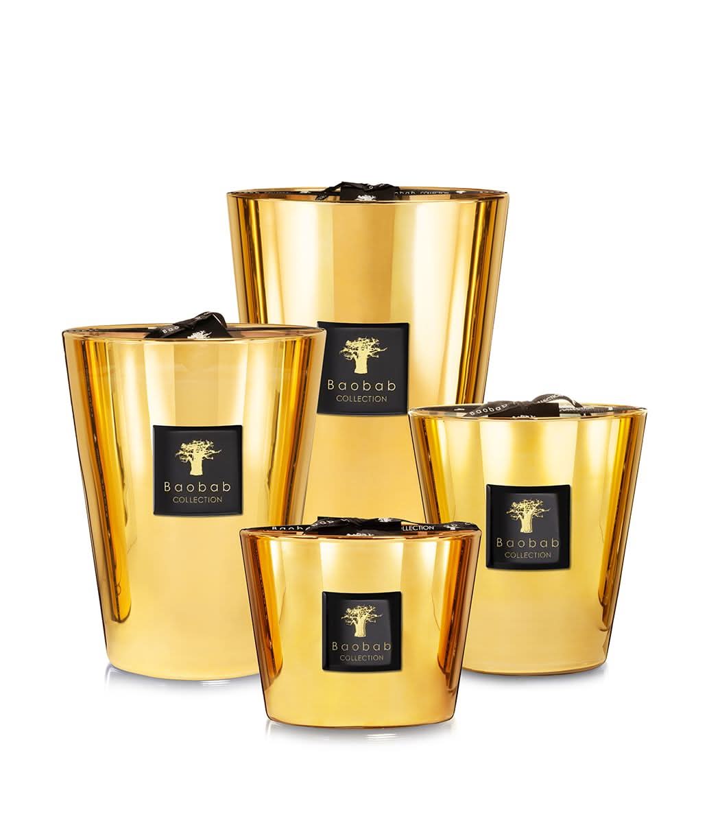 Aurum Max 24 Scented Candle in Gold and Rose Gold Glass