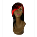Vibrant black and red Exotic Collection synthetic wig made of 100% Kanekalon