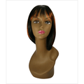 Modern edgy Exotic Collection wig available in black and copper-red styles