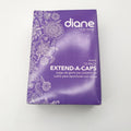 Extend-A-Caps 12-pack highlighting caps in purple with white floral pattern and included metal hook tool.