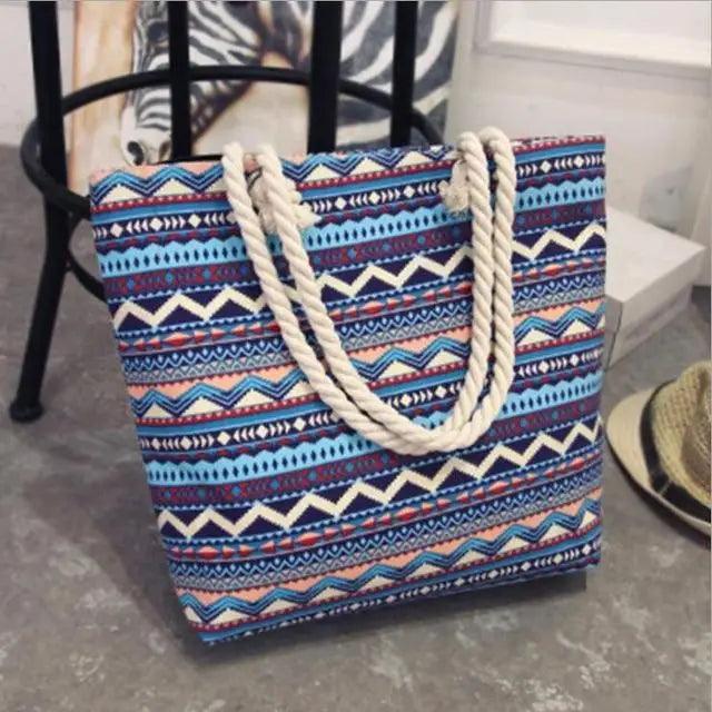 Floral Canvas Graffiti Handbag Foldable Casual Shoulder Bag