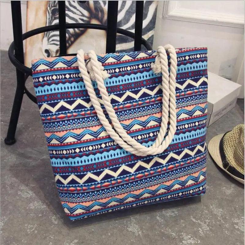Floral Canvas Graffiti Handbag Foldable Casual Shoulder Bag