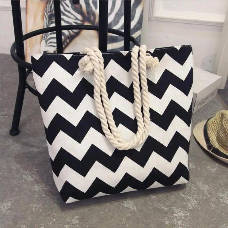 Floral Canvas Graffiti Handbag Foldable Casual Shoulder Bag