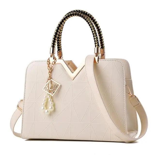 Snow White Crossbody Bag with Phone Pocket and Zipper Closure