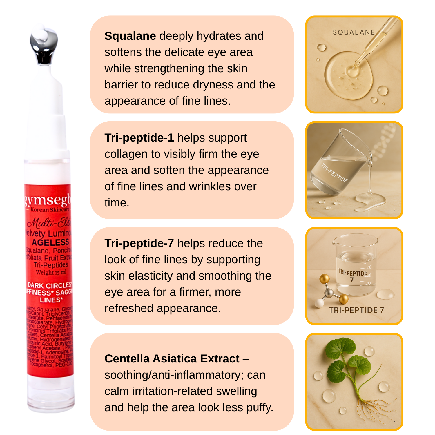 Multi-Elite Ageless Eye Cream: Peptide & Niacinamide Treatment