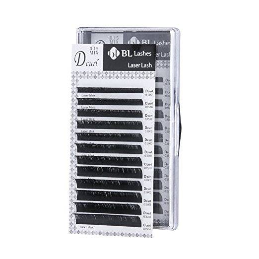 BL Laser Mink lash extension tray, D curl 0.15mm thickness, mix length 7-14mm