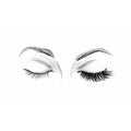 Model wearing a natural set of lightweight eyelash extensions for a subtle, enhanced look