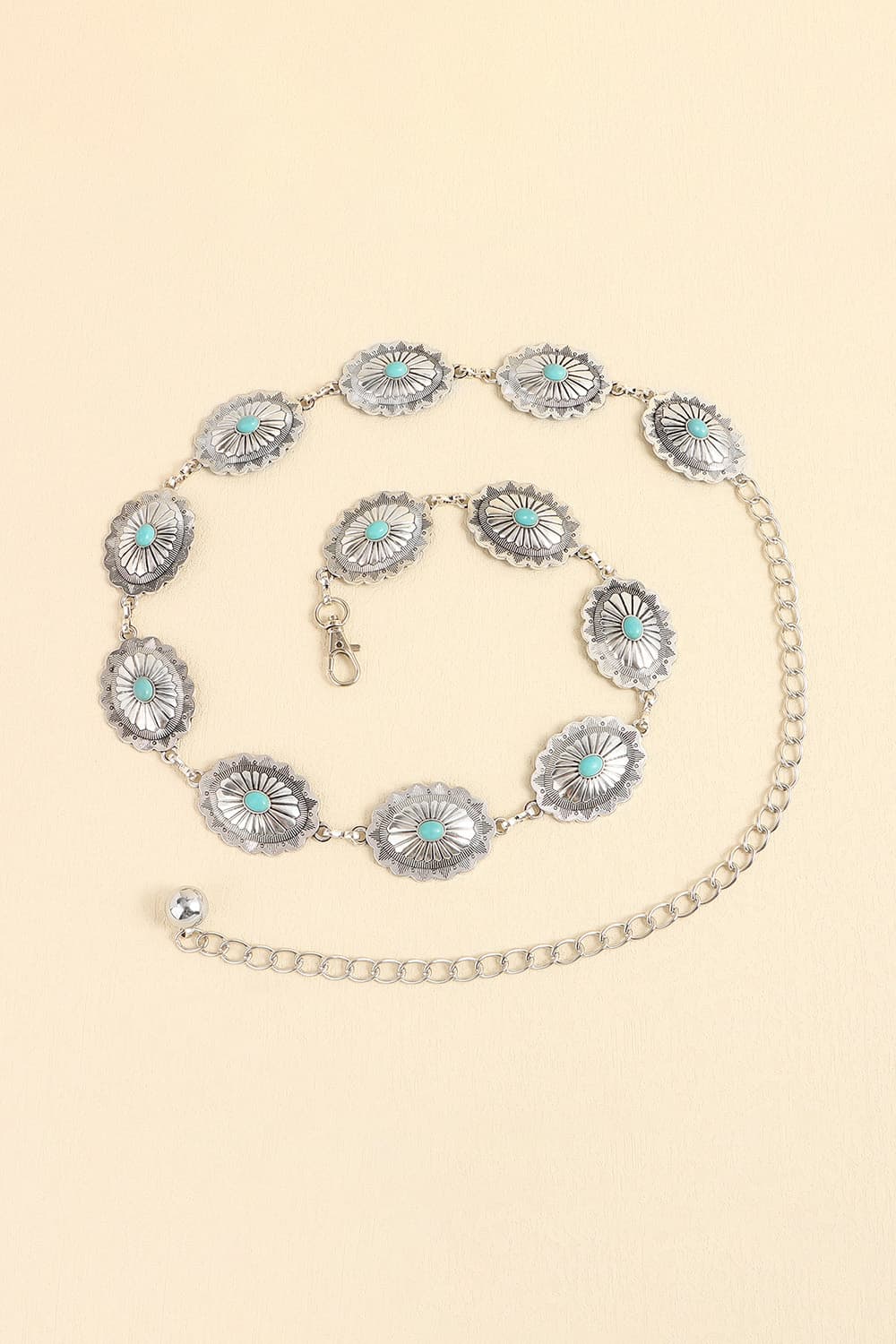 Vintage Turquoise Alloy Belt | Statement Accessory