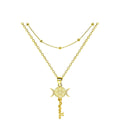 Serpentine Key Double Layered Necklace