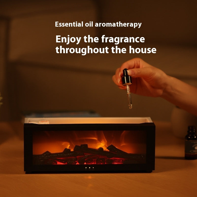 Modern Flame Aromatherapy Diffuser & LED Mist Humidifier, Black