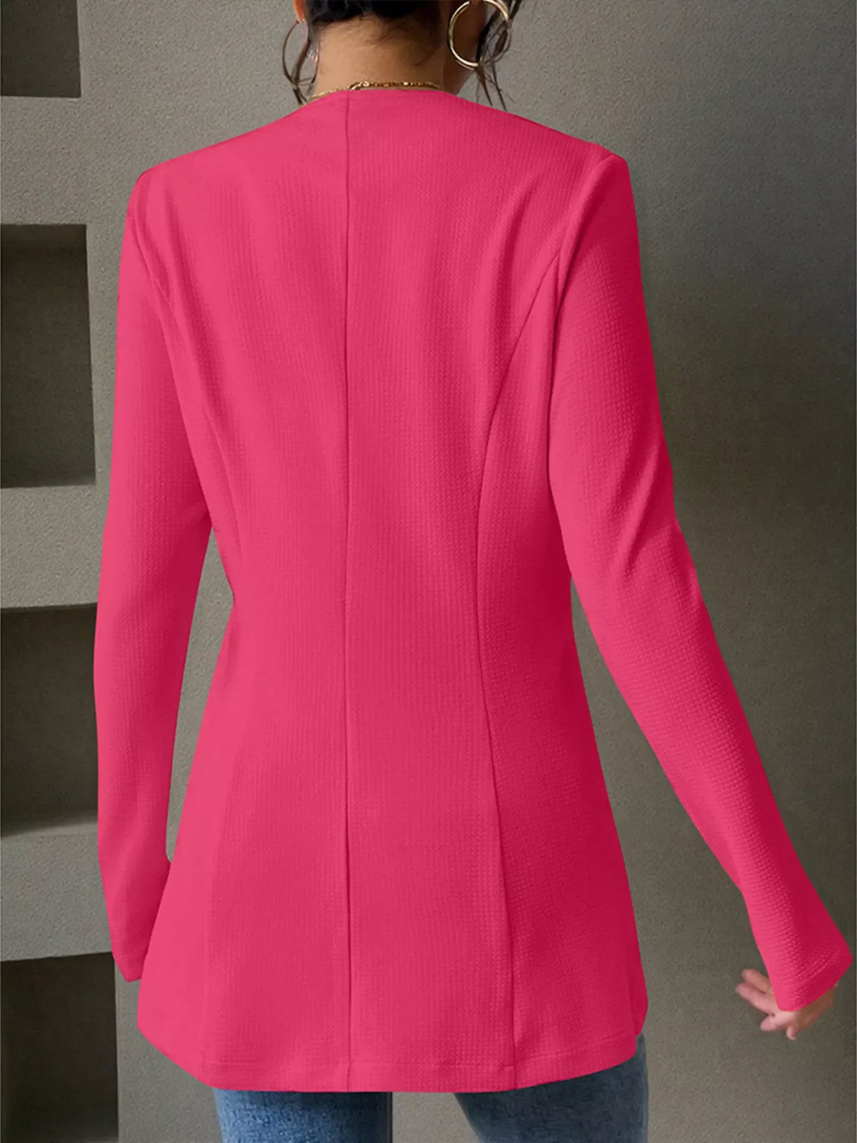 One Button Long Sleeve Blazer