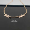 Custom multiple name necklace with polished finish and choice of chain
