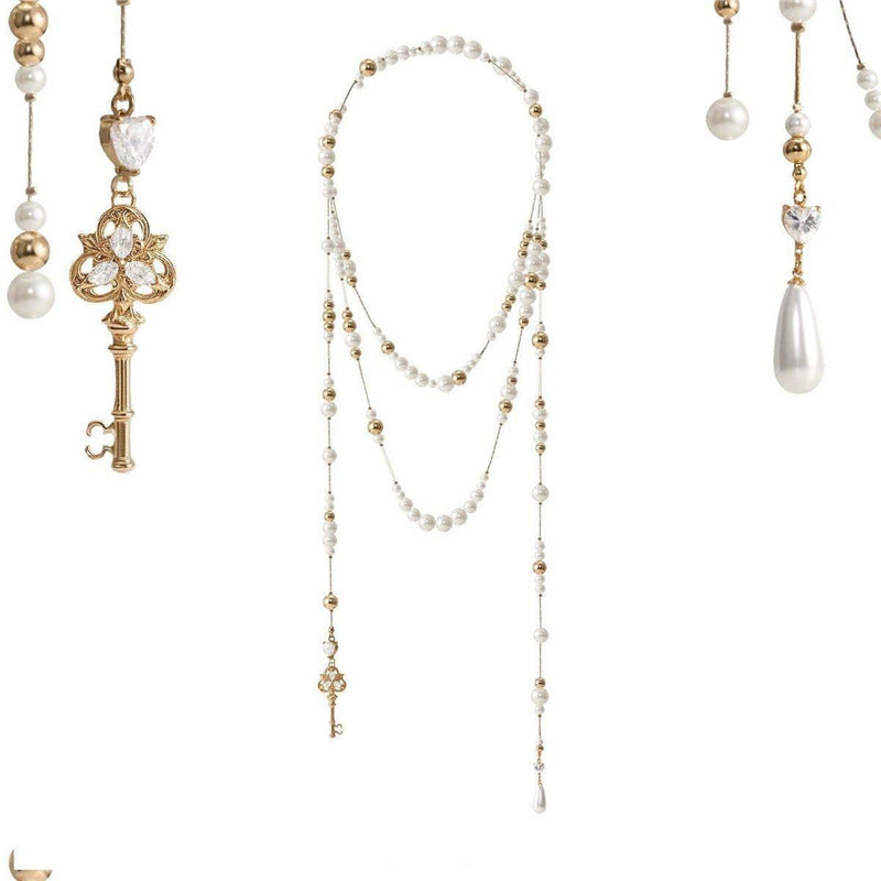 Water Drop Broken Pearl Long Layered Necklace
