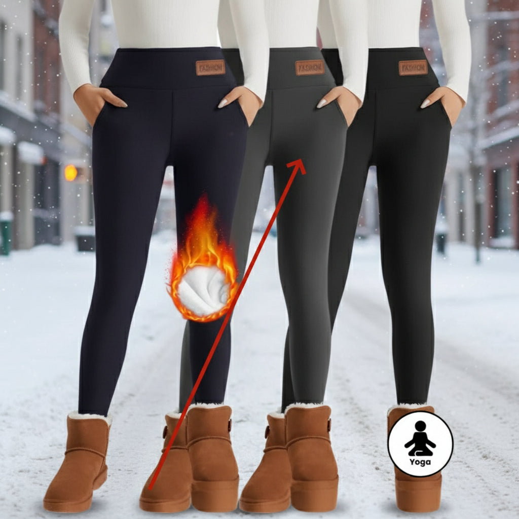 Women's High-Waist Fleece-Lined Thermal Winter Leggings - Image 7