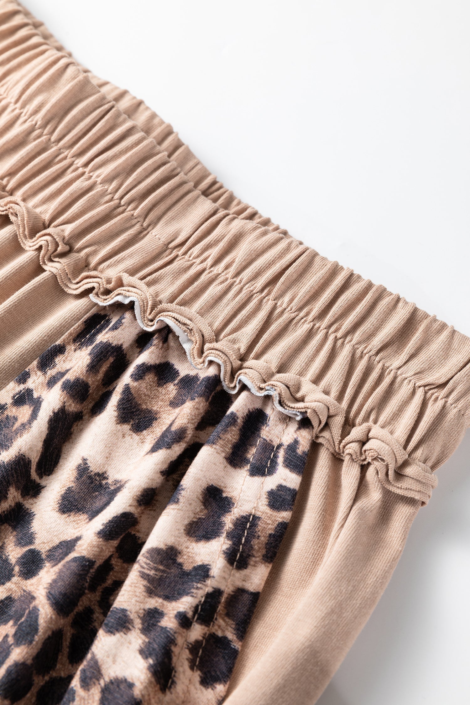Leopard Patchwork Mineral Wash Wide Leg Pants