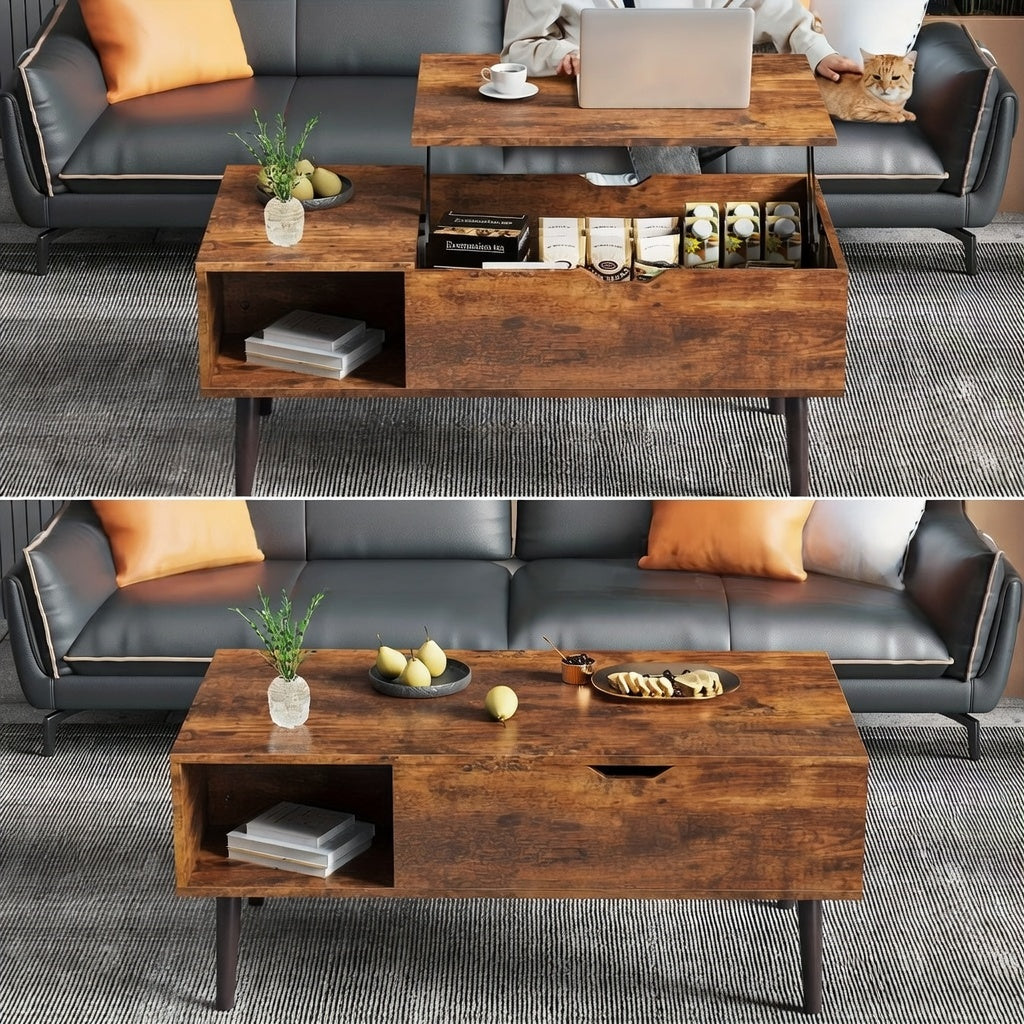 Lift Top Coffee Table with Hidden Storage for Living Room