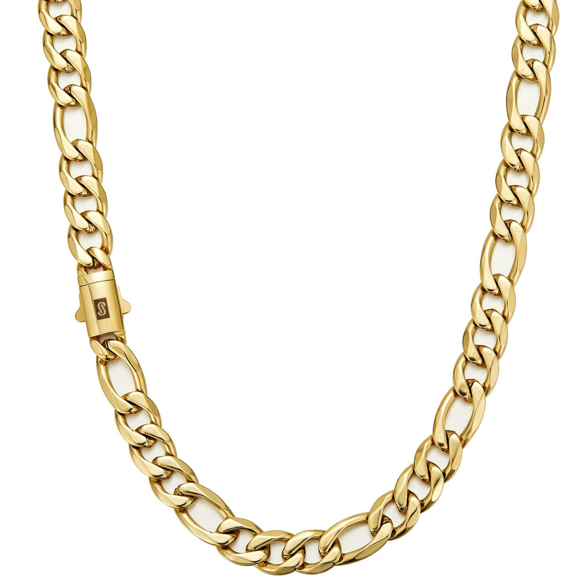 Stainless Steel Polished Buckle Mens Necklace