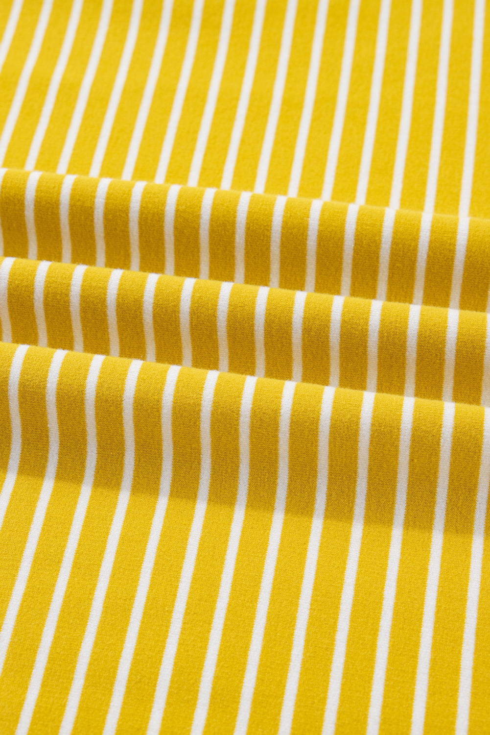 Yellow Stripe Floral Patchwork Long Sleeve Crewneck Top