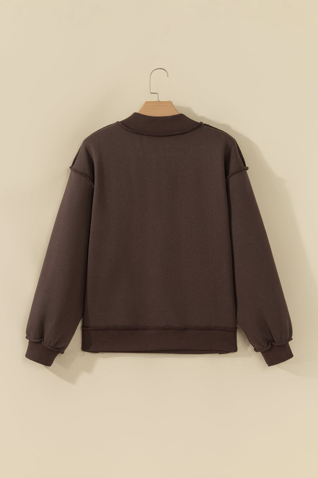 PRAY Letter Print Embroidered Mock Neck Sweatshirt