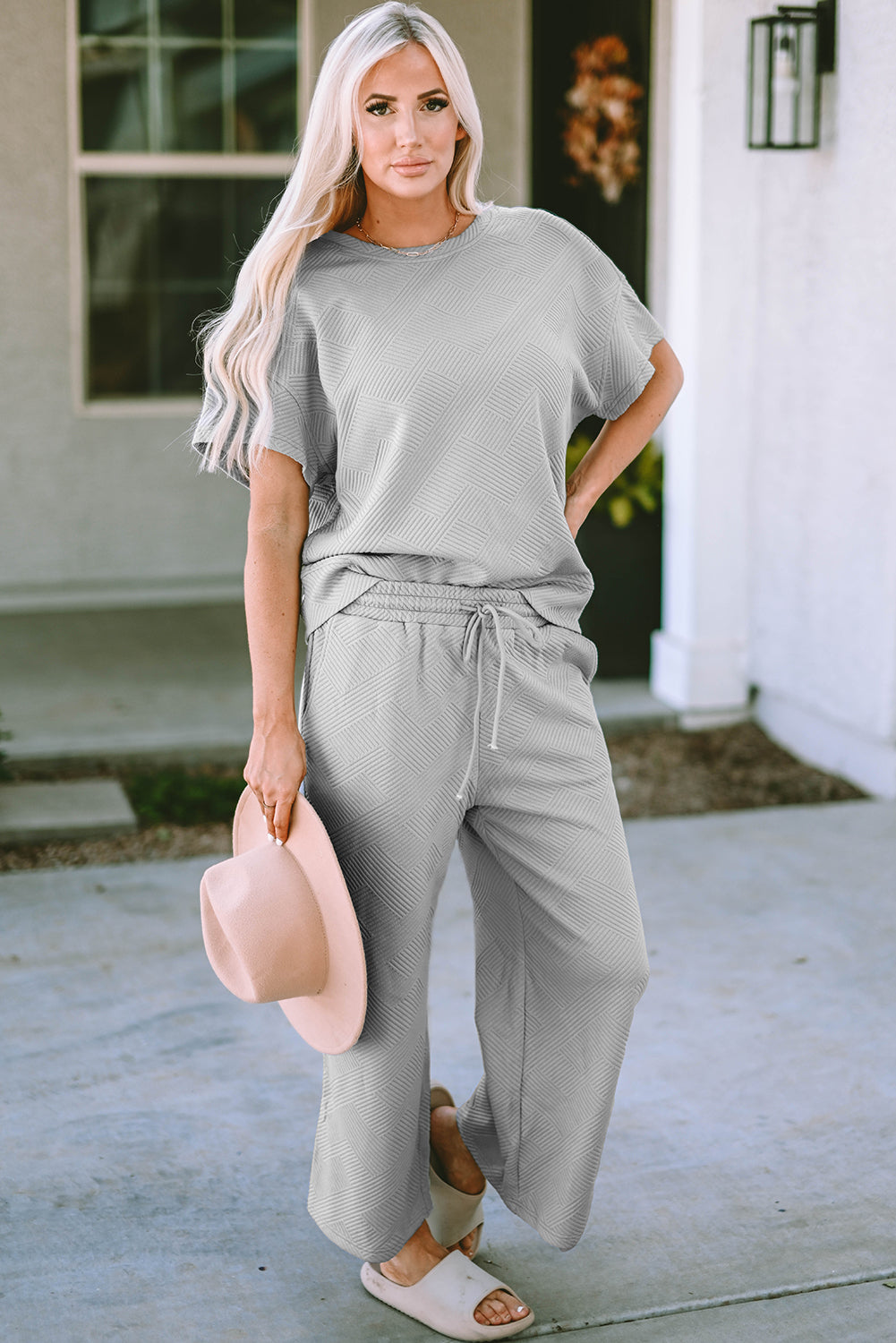 Winter Loose Fit T-Shirt in Light Grey Knit