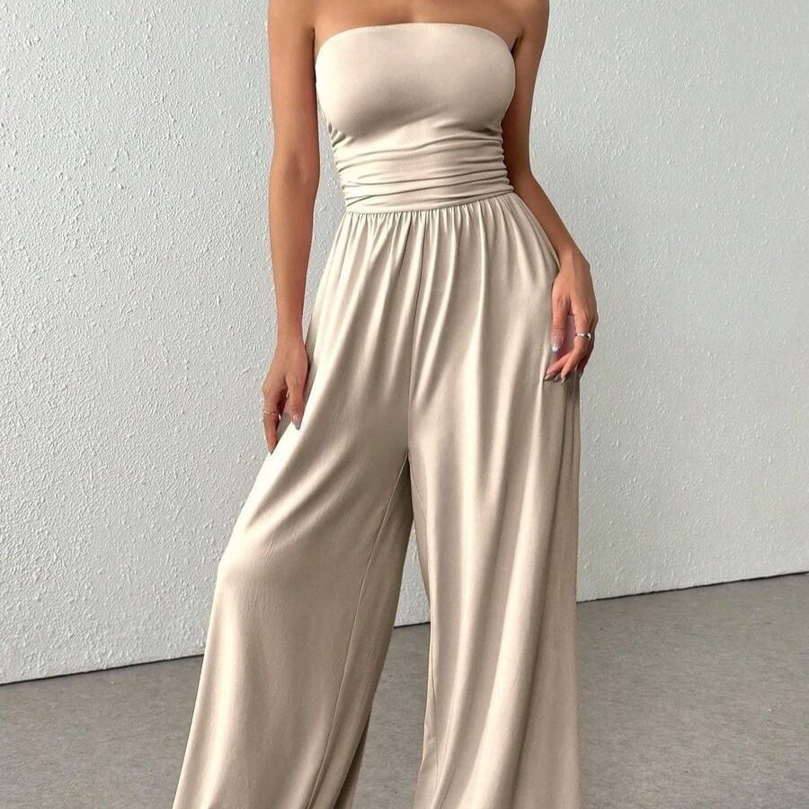 High-Waist Wide-Leg Pants and Tube Top Two-Piece Set - Image 2