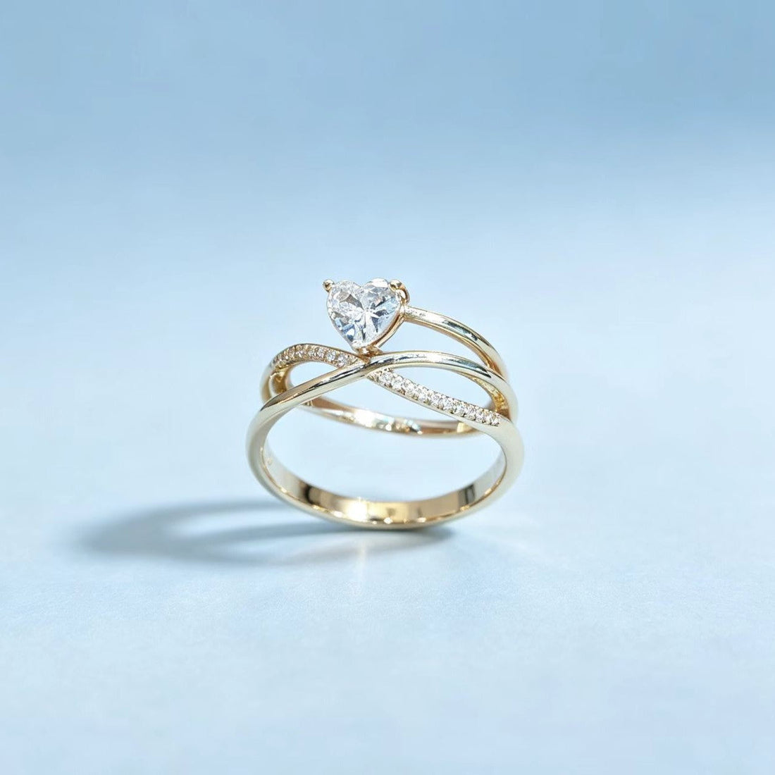 Minimalist Gold Heart Ring - European Style Adjustable Jewelry