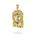 Gold Jesus Piece Pendant 925 Sterling Silver in 14K Gold