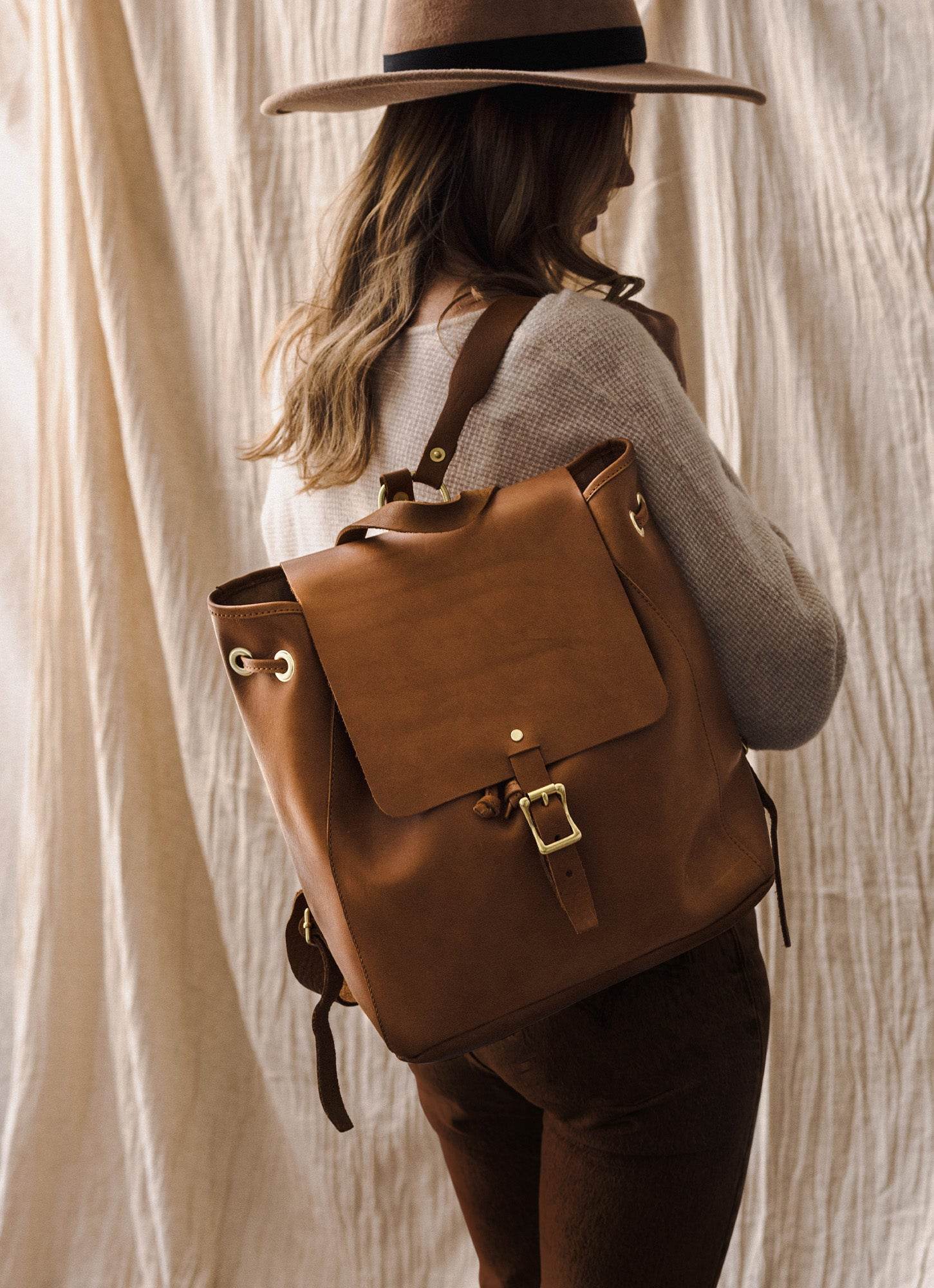 Leather Everyday Backpack for Unisex