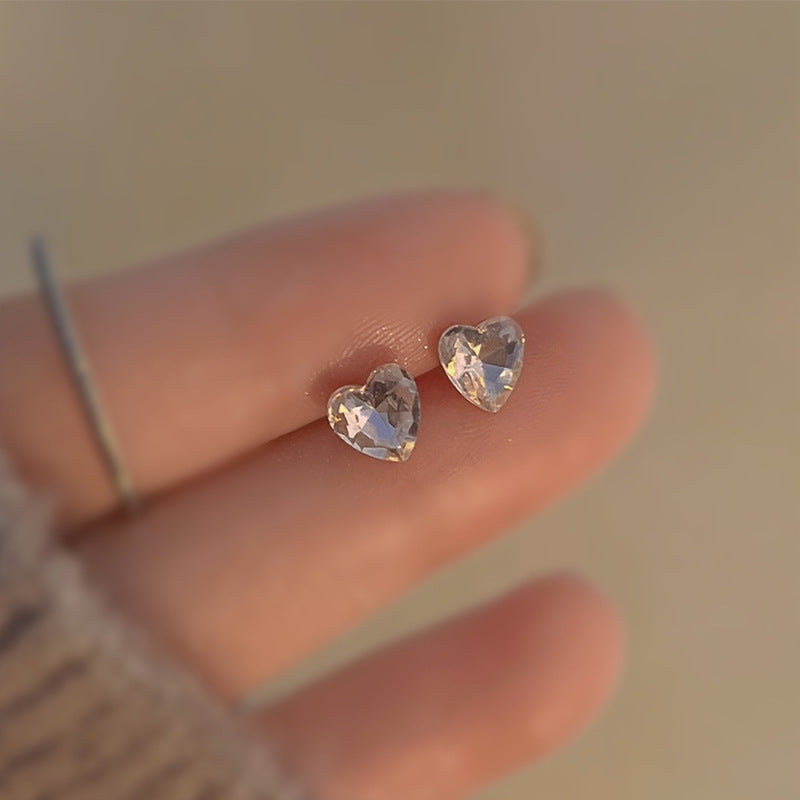 Tiny Heart Gold Stud Earrings - Comfortable Sleepable Minimalist