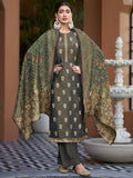 Green pure silk jacquard woven kurta set with Upada silk trousers and dupatta.