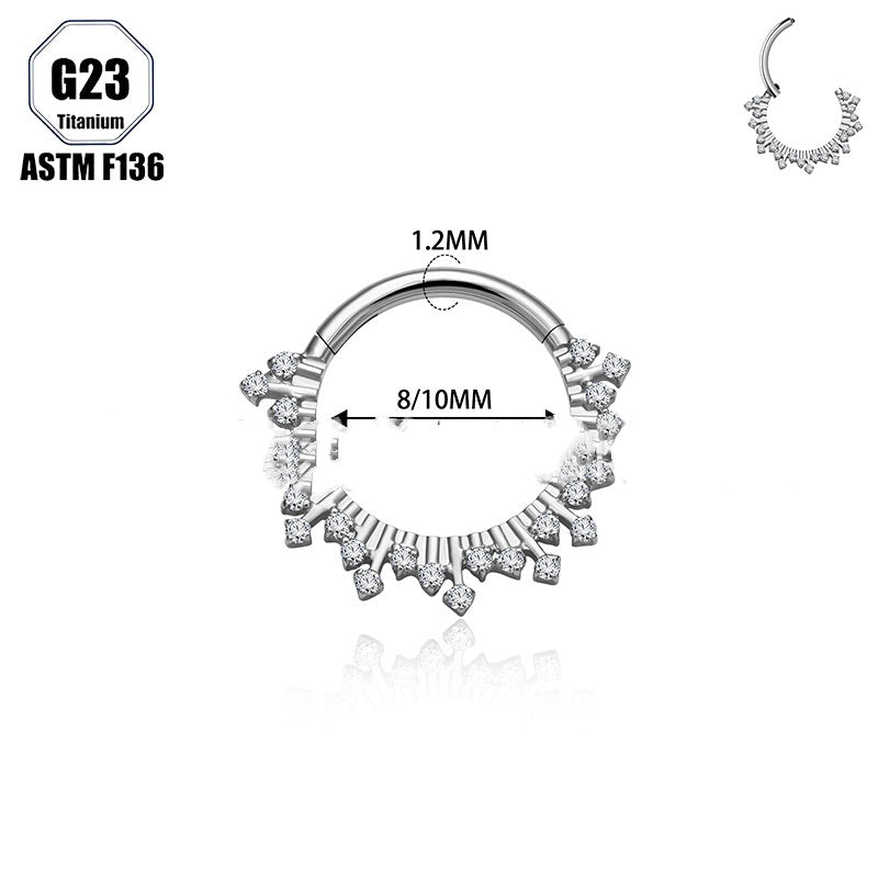 European And American G23 Titanium Alloy Earrings With Zircon Inlays
