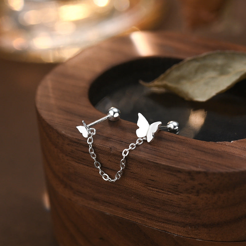 Womens Earrings With Double Tassel Butterflies