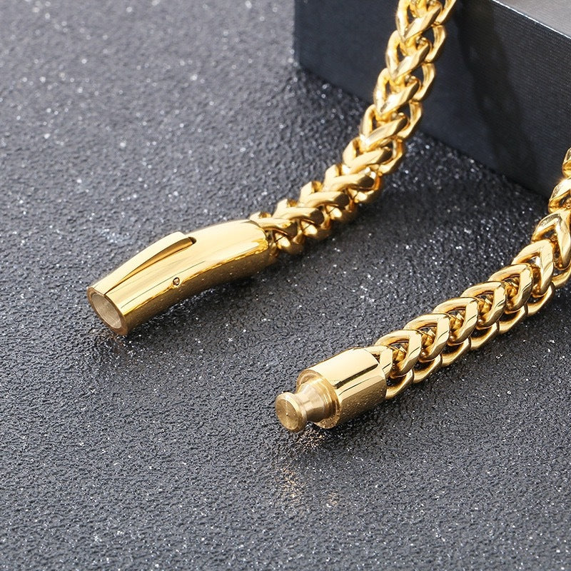 Men's Thick Cable Chain Bracelet, Minimalist Stainless Steel Jewelry