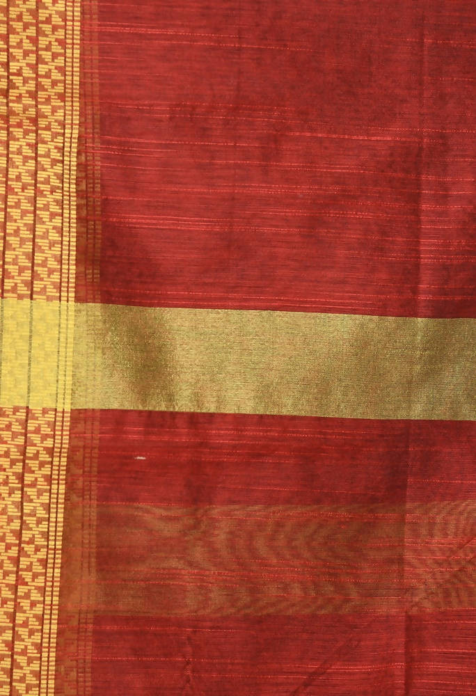 Maroon Handloom Cotton Dupatta for Traditional Style