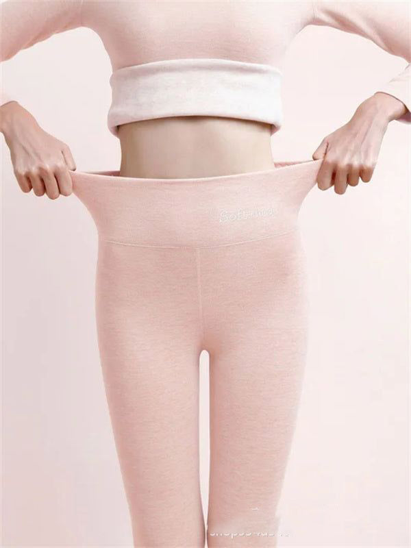 Women High-Waist Fleece-Lined Shark Leggings Sculpting Winter Pants - Image 2