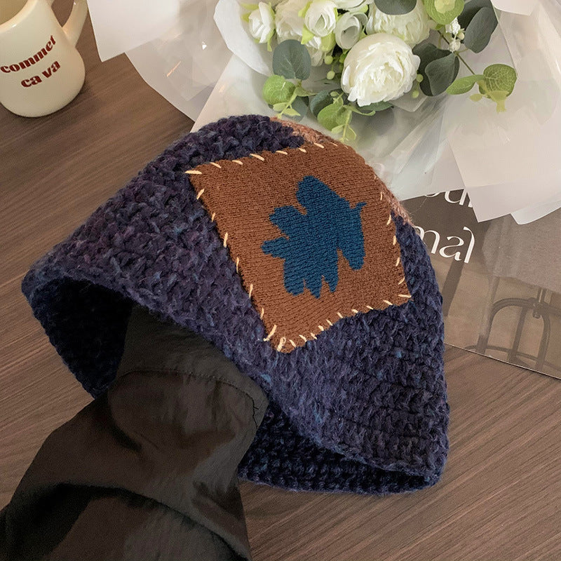 Tie-Dye Knitted Bucket Hat - Women’s Windproof Winter Cap