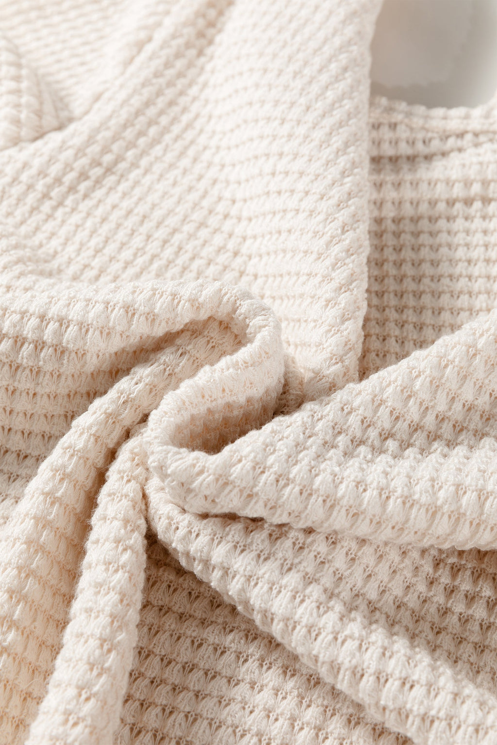 Textured Knit Asymmetric Shoulder Long Sleeve Top