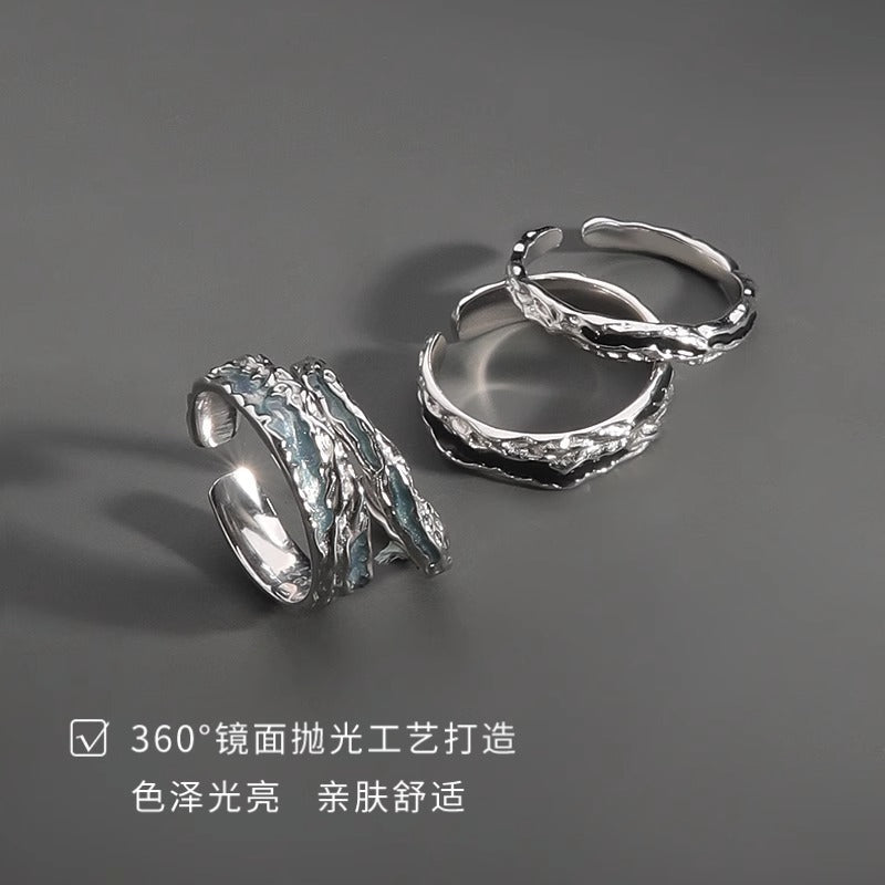 Men's S925 Sterling Silver Adjustable Ring - Modern Minimalist Band