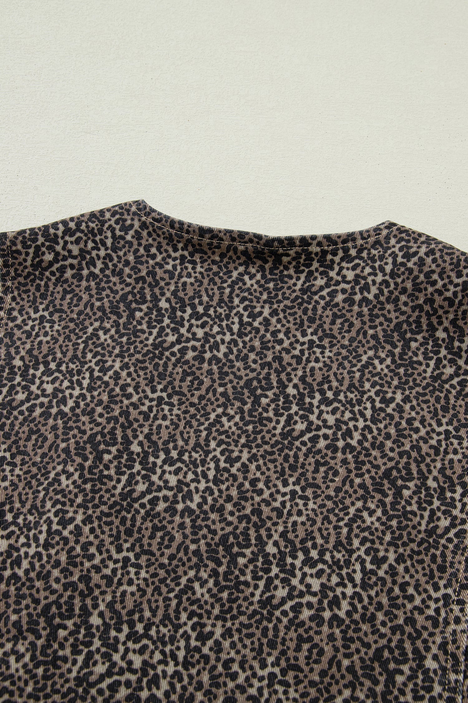 Elliana Animal Print Slim Fit Denim Vest