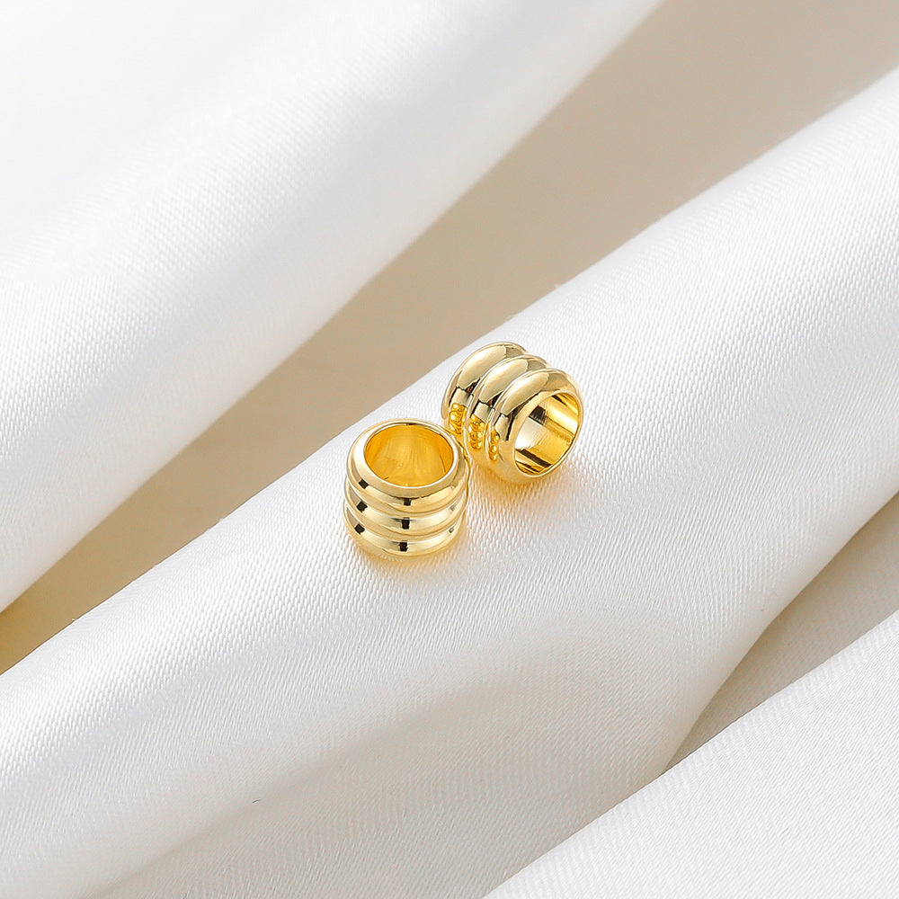 Color-retaining 18k Three-layer Large-hole Spacer Beads Copper-gold-plated Beading Material