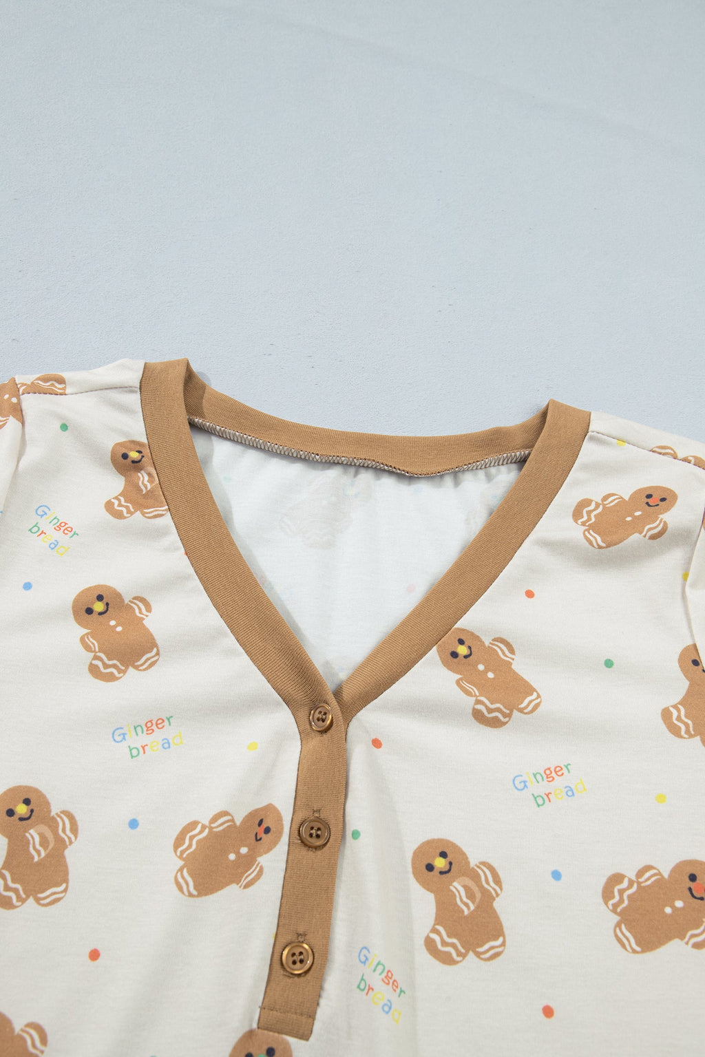 Christmas Gingerbread Top & Pants Pajama Set