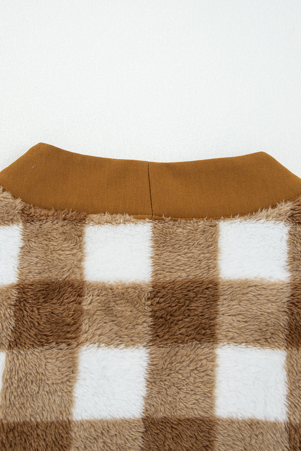 Checker Sherpa Button-Up Pocketed Cardigan
