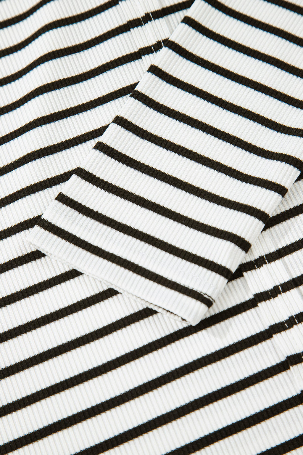 Women's Striped Ribbed Knit Long Sleeve Henley Top - Image 15