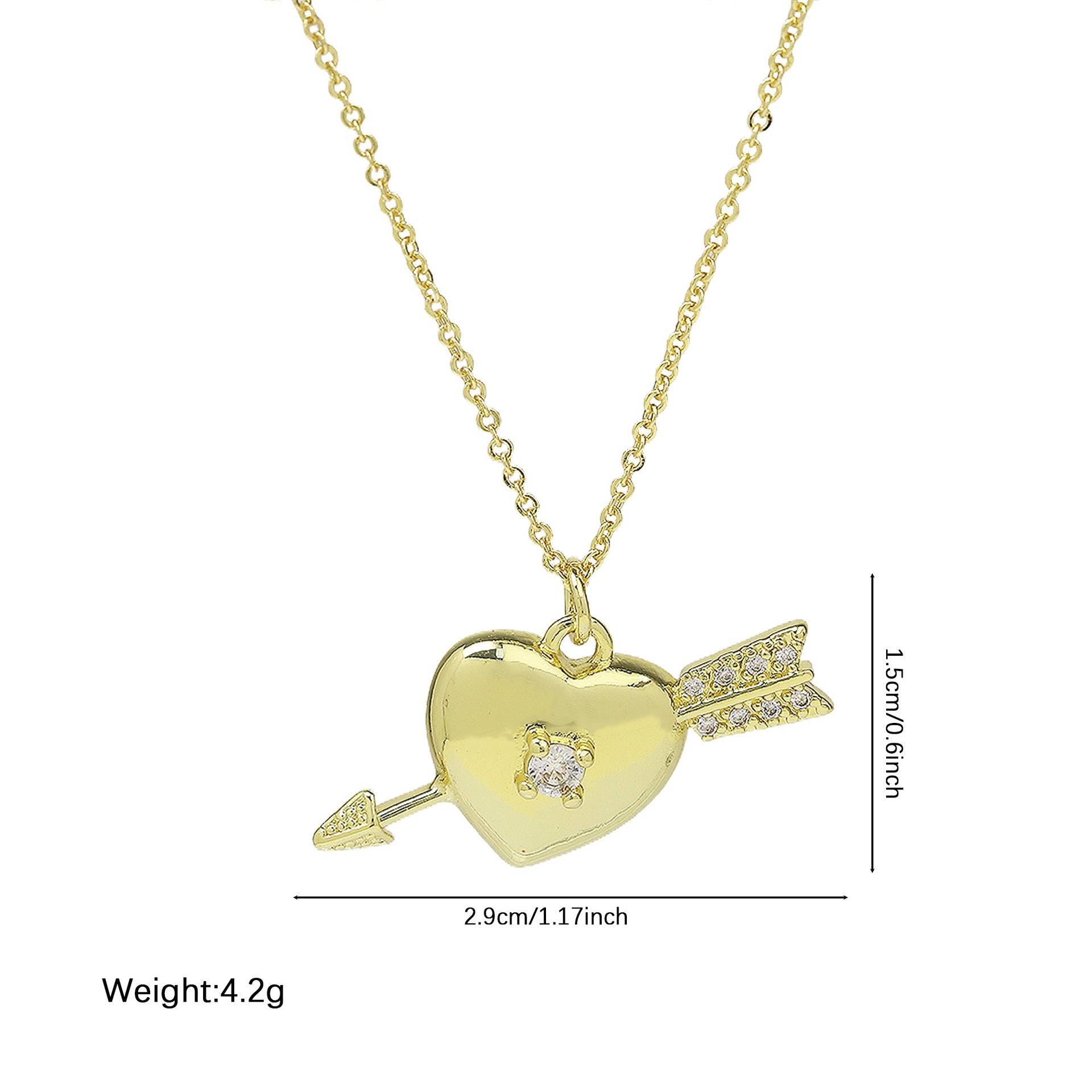 Heart-shaped Fashionable Delicate Clavicle-length Pendant Necklace