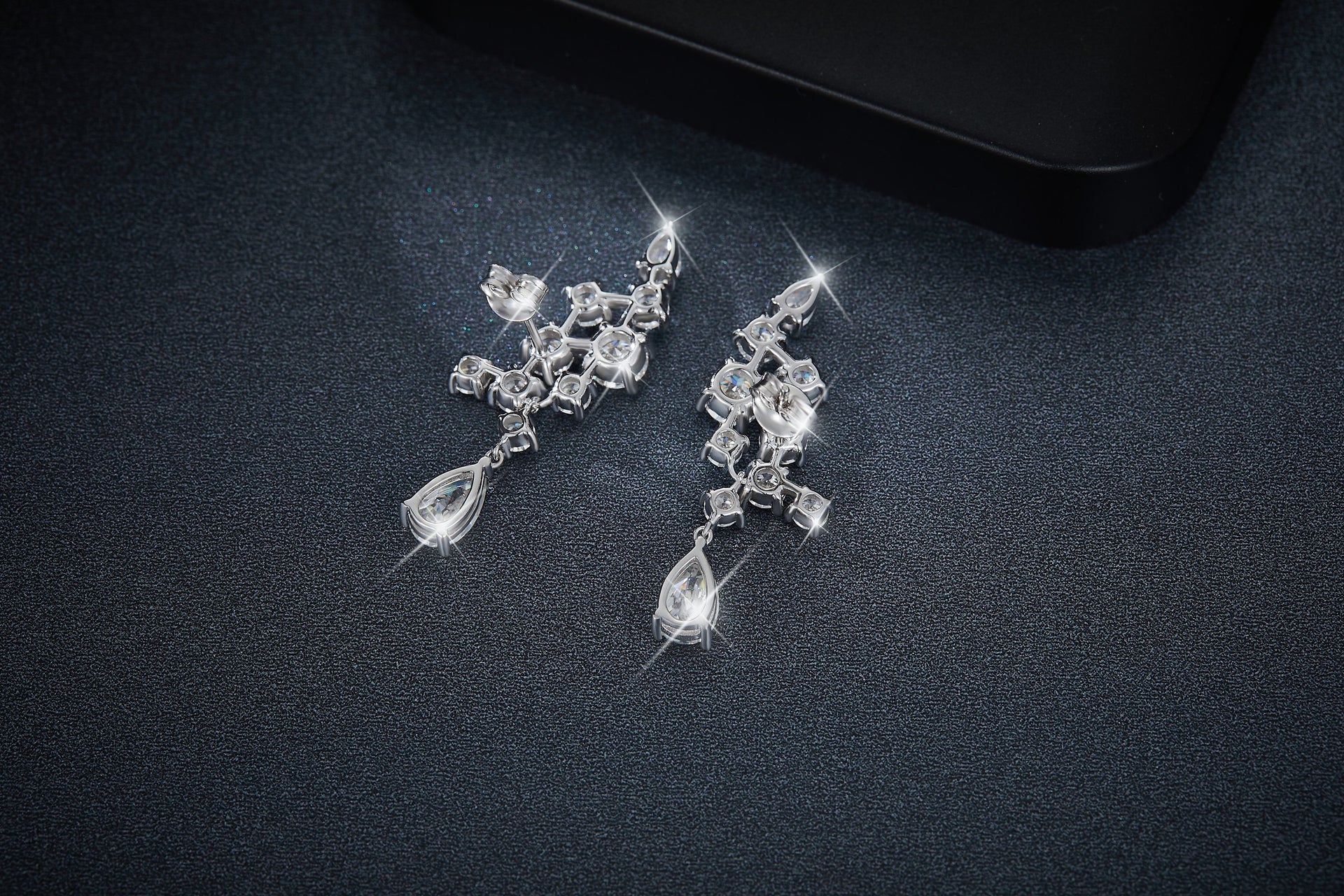 Pear Cut Moissanite Crawler Earrings 5x8mm Teardrop Climber
