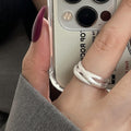 INS Style Irregular 925 Sterling Silver Stacking Rings For Women, Simple Non-Fading Versatile Finger Rings