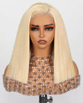 Arabella 5x6 Ready to Go Glueless Wigs Human Hair 210% Density 613 Blonde Bob Wig Human Hair 613 Lace Front Bob Wig Human Hair Pre-Cut Lace Glueless Wigs Human Hair (12inch 5x6 Glueless Bob)