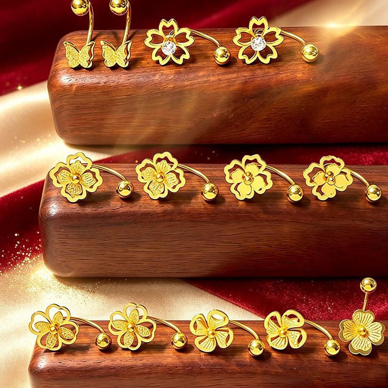 Designed Three-dimensional Matte Clover Drop Earrings With Tassels For Women