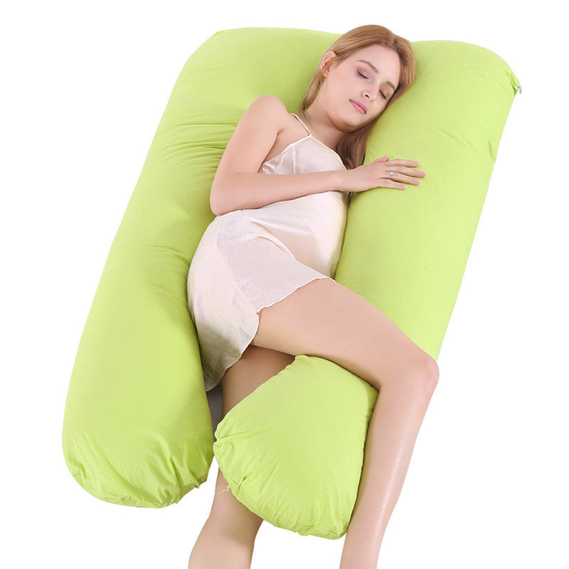 U-Shaped Maternity Pregnancy Pillow with Cooling Ice Silk Cover