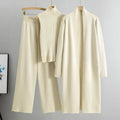 3-Piece Women's Knit Lounge Set: Sleeveless Vest, Cardigan & Pants